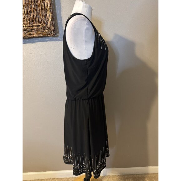 WHBM Dress M Medium 6 8 10 Studded Gold Silver Black Sleeveless Washable - Picture 6 of 15